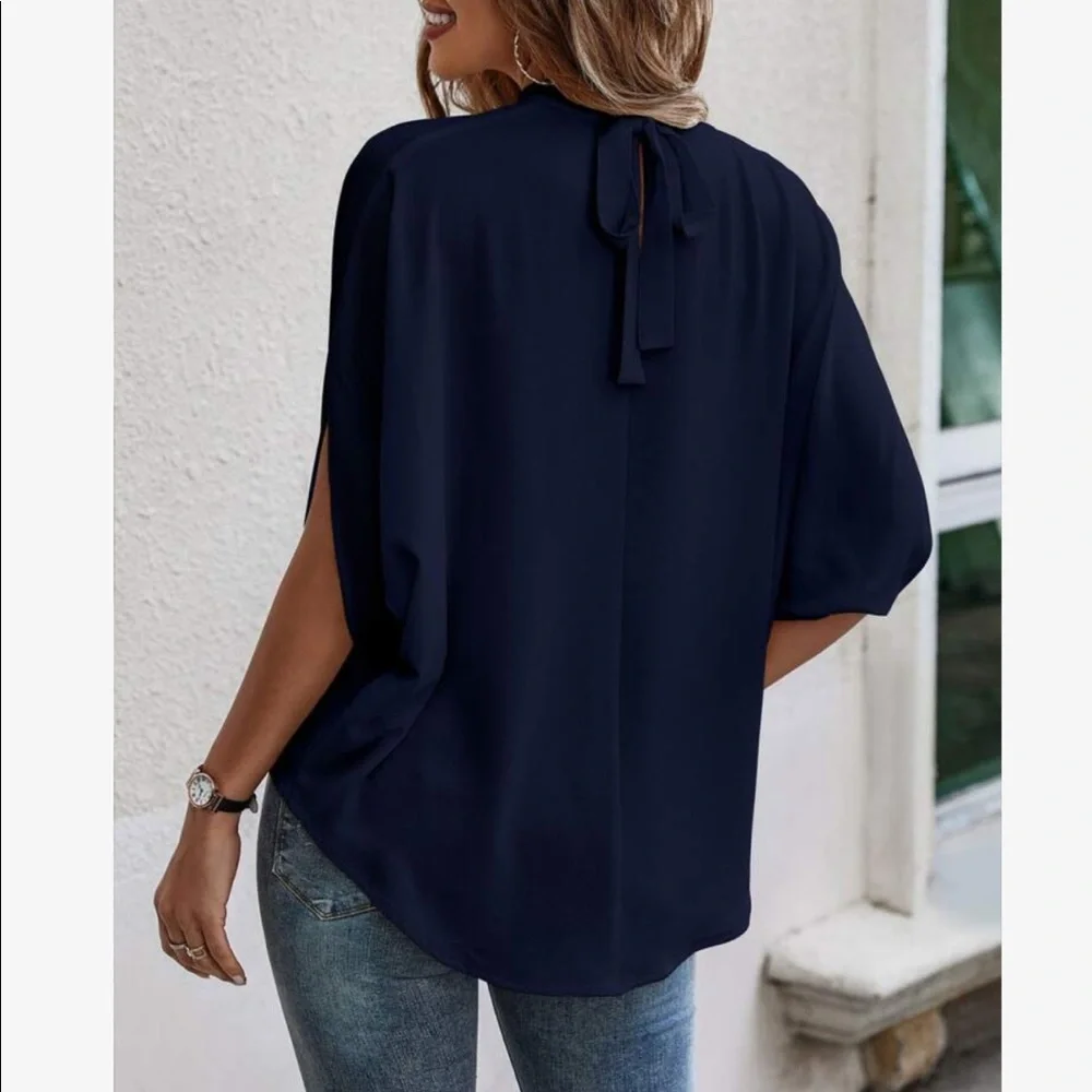 Boho Oversized Loose Fit Dolman Sleeve Top Blouse - Picture 12 of 13